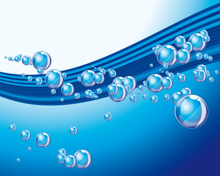 Vector water with bubbles