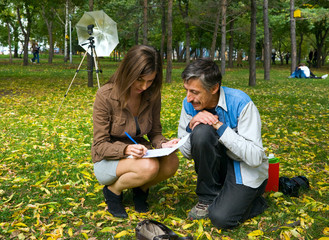 Photographer and model