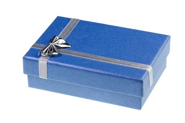 Blue gifts isolated on white background