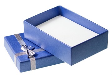 Blue gift isolated on white background