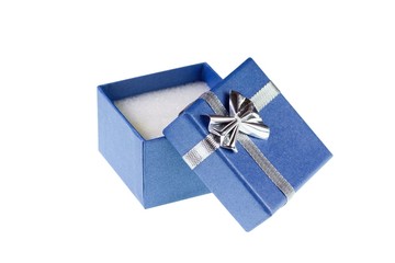 Blue gift isolated on white background