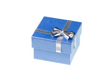 Blue gift isolated on white background