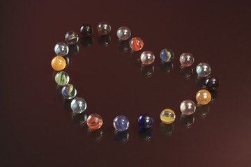 Glamour heart in mirror