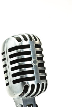 Vintage Microphone on white background