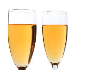 two champagne glasses