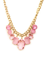 Golden necklace isolated on the white background