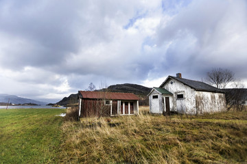 Old school with outhouse