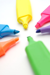 colorful markers isolated on white