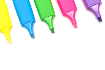 colorful markers isolated on white