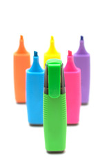 colorful markers isolated on white