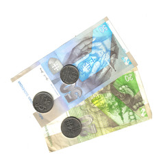 slovenina back banknotes and coin