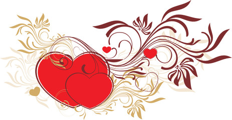 valentine ornament with heart-shapes