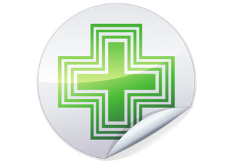 Sticker Symbole métal de la pharmacie