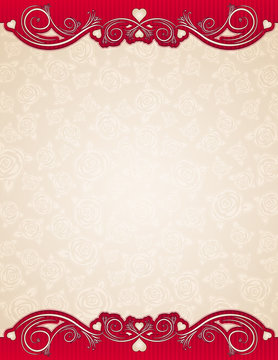 beige background with roses