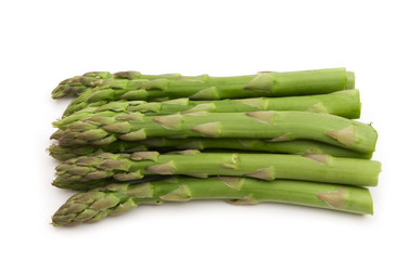 fresh asparagus on white background