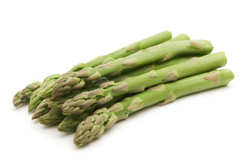 fresh asparagus on white background