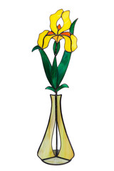 Stained glass flower isolated on white
