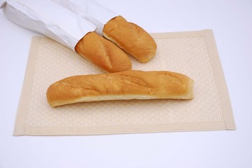 Bread on table cover