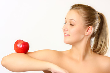 Obraz na płótnie Canvas girl with apple