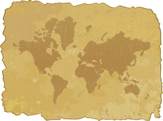 Grunge map of world. Vector illustration