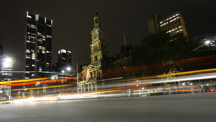 Fototapeta na wymiar Sydney City Night Traffic