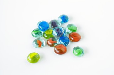 Flat Marbles used in board game.