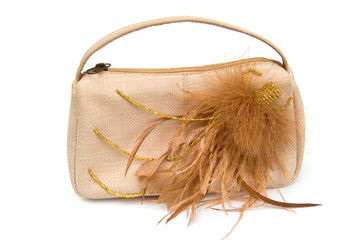 Beige decorated handbag