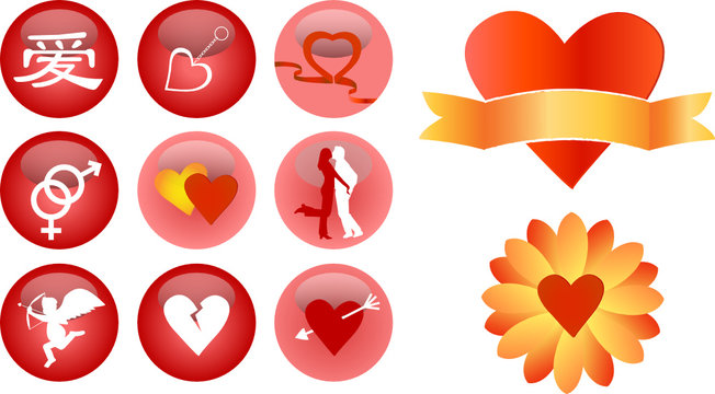 love and romance icons