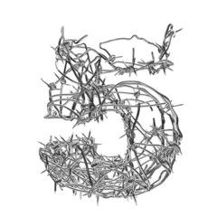 Fototapeta na wymiar Barbed wire font 5