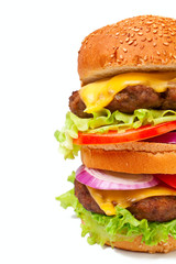 a one large double cheeseburger