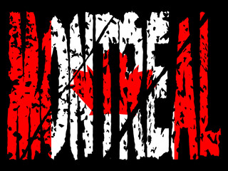grunge Montreal with Canadian flag
