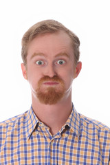 Fototapeta premium Portrait of amazed man