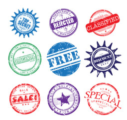 Obraz premium Colorful rubber office stamps