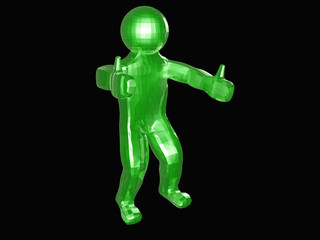 3D emerald man