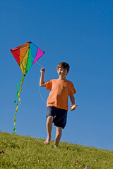 Boy Flying a Kite