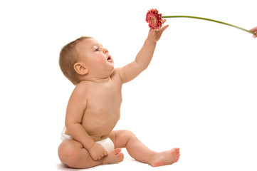 Baby and flower