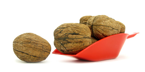 Walnuts with red spoon