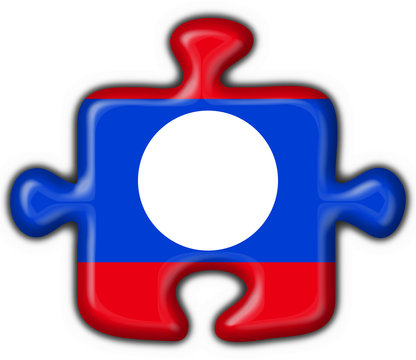 laos button flag puzzle shape
