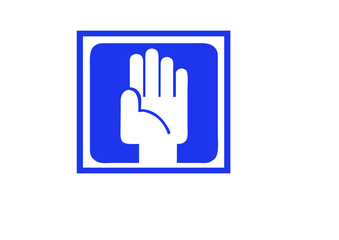 bluie hand stop sign