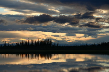 Abendstimmung im Tetlin Wildlife Refuge, Alaska - USA