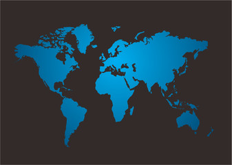 Fototapeta na wymiar world map shine