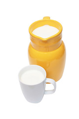 Jug and a cup of milk.