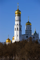 Fototapeta na wymiar View on The Ivan the Great Bell Tower in Moscow Kremlin
