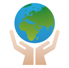 Hands holding Globe