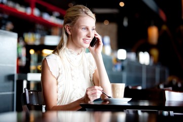 Woman In Cafe