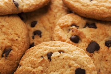 Bunch of cookies on a white background, Shallow depth of field.