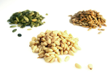 Pine nuts, pumpkin and sunflower seeds