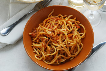 Pici al ragu di lepre - Primi piatti - Cucina della Toscana