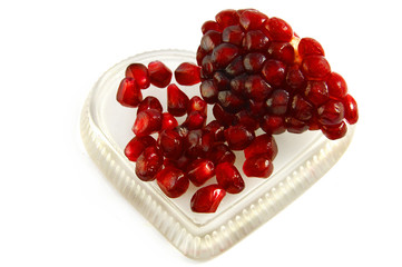 Red heart isolated on the white background