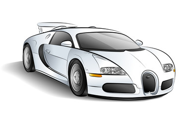 Drawing of the white car